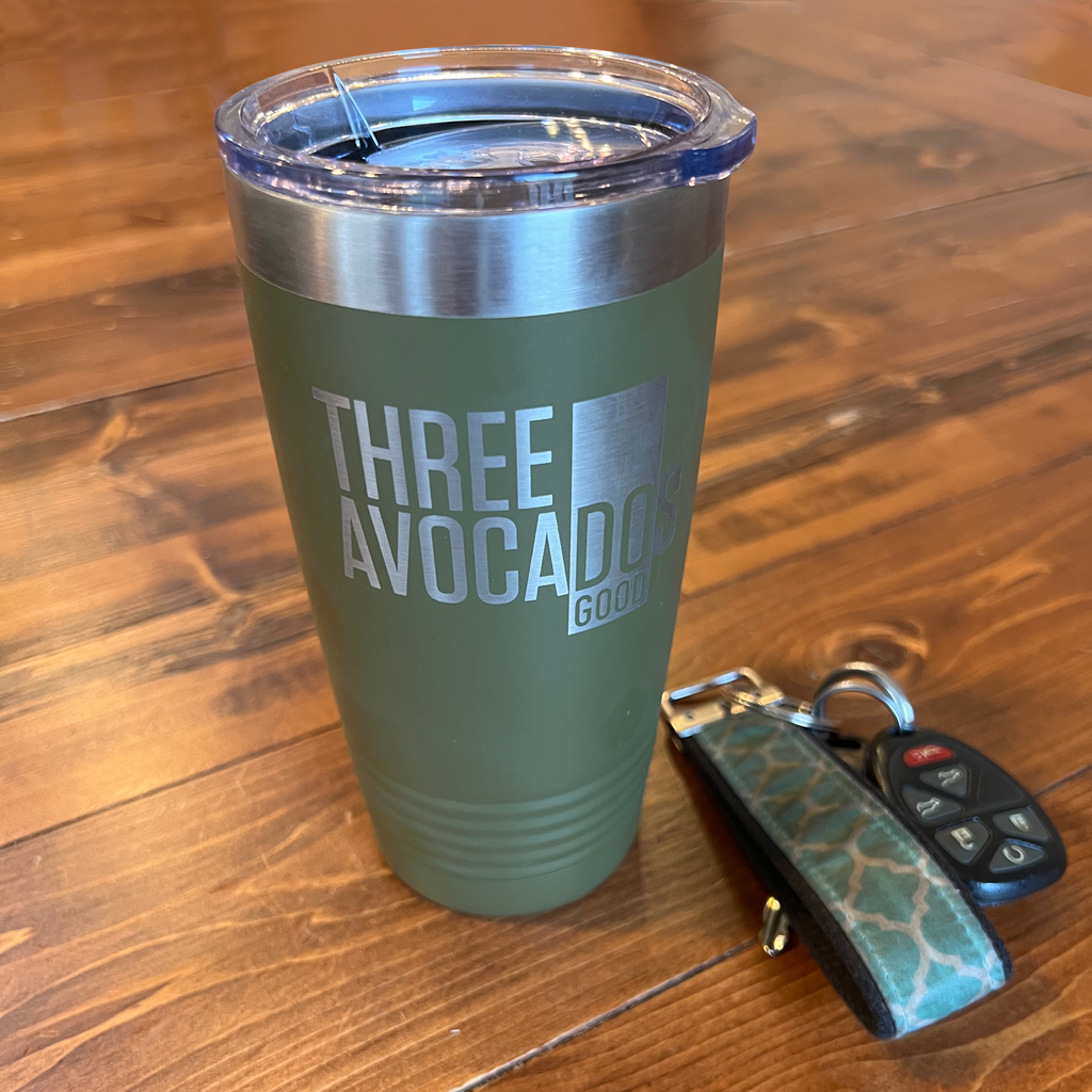 Three Avocados Tumbler - Olive Green